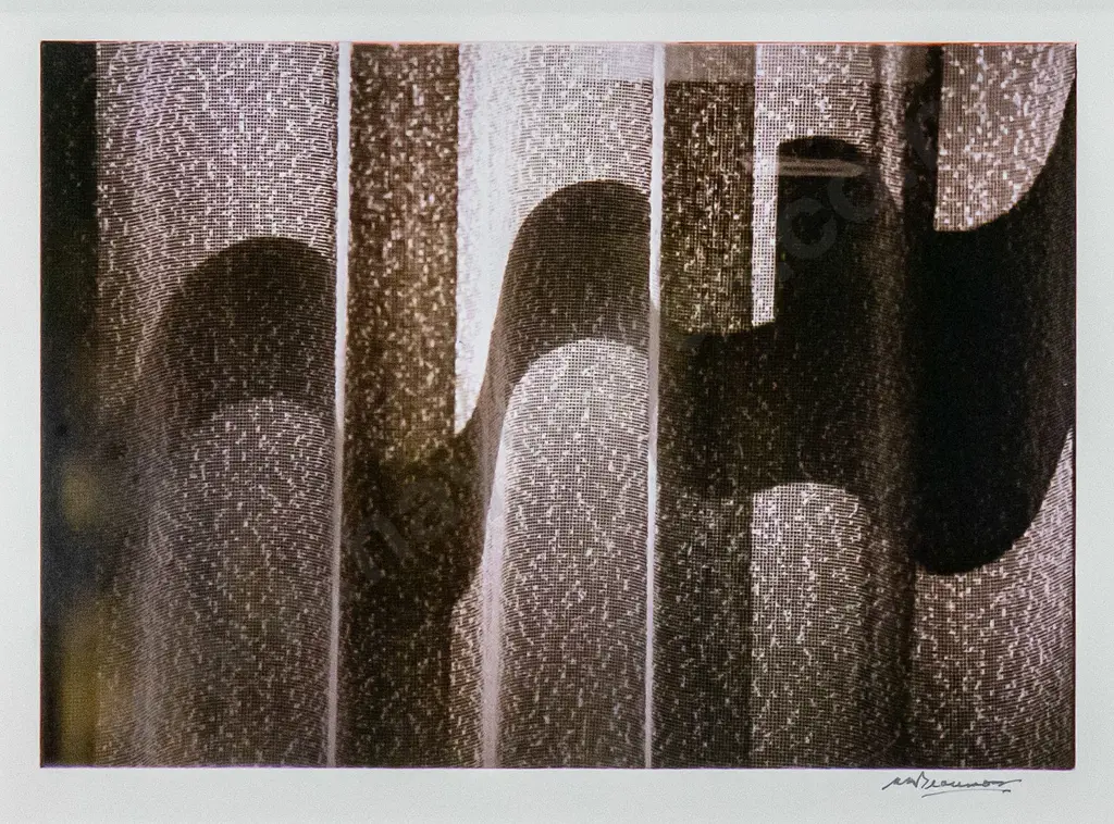 Matheson Beaumont - framed photograph - light on curtain H-240 W-350 Image 1++