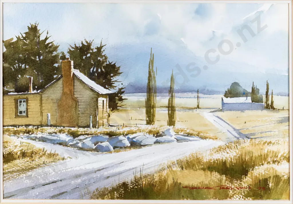 Garrick Tremain '73 - framed watercolour "Whites Cutting" H-180 W-260 Image 1++