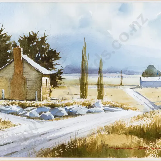Garrick Tremain '73 - framed watercolour "Whites Cutting" H-180 W-260