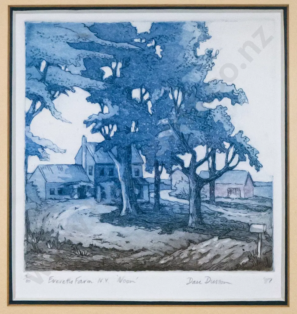 Dan Duston '87 - framed ltd edition print 3/10 " Everetts Farm NY - Noon" H-170 W-170 Image 1++