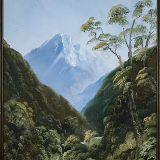 Don Parlane '81 - framed oil "Mount Tutoko, Fiordland" H-500 W-390