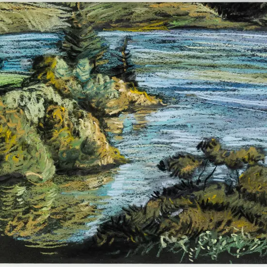 Liz Abbott 2017 - framed pastel "Morning Light" H-170 W-230