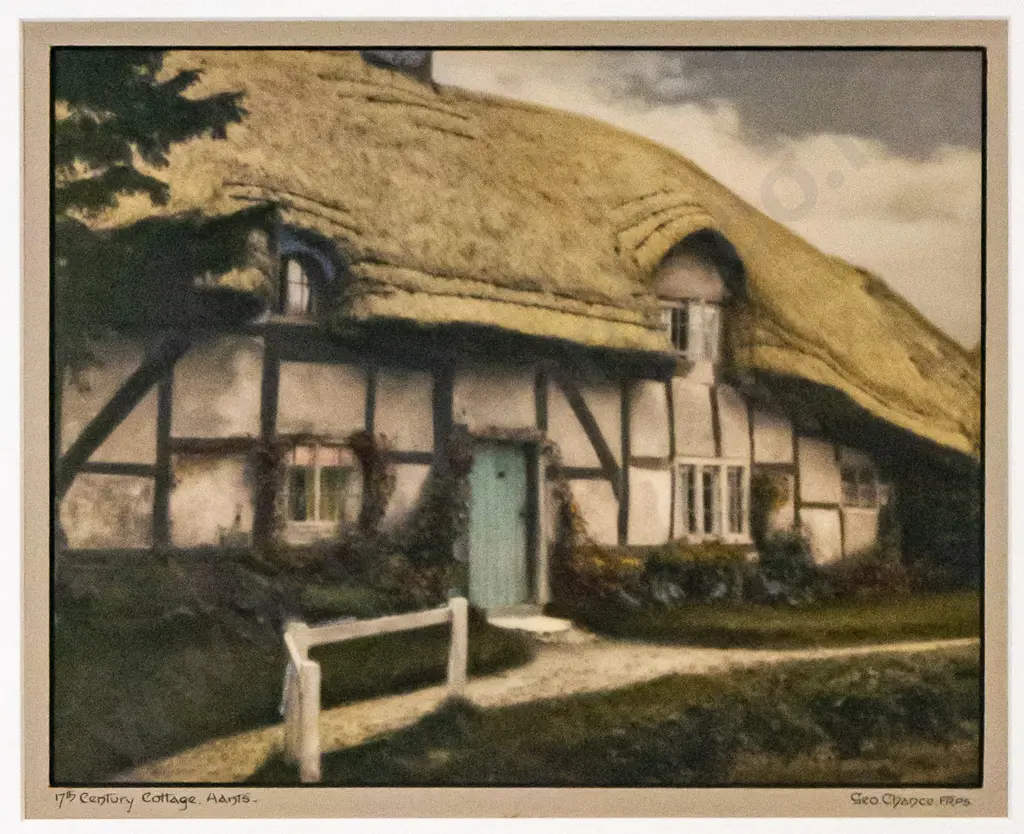 George Chance c1920 - framed photography "17th Century Cottage" H-190 W-240 Image 1++