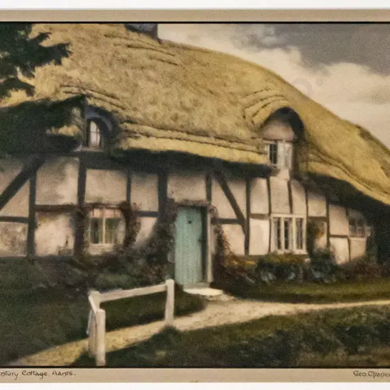 George Chance c1920 - framed photography "17th Century Cottage" H-190 W-240