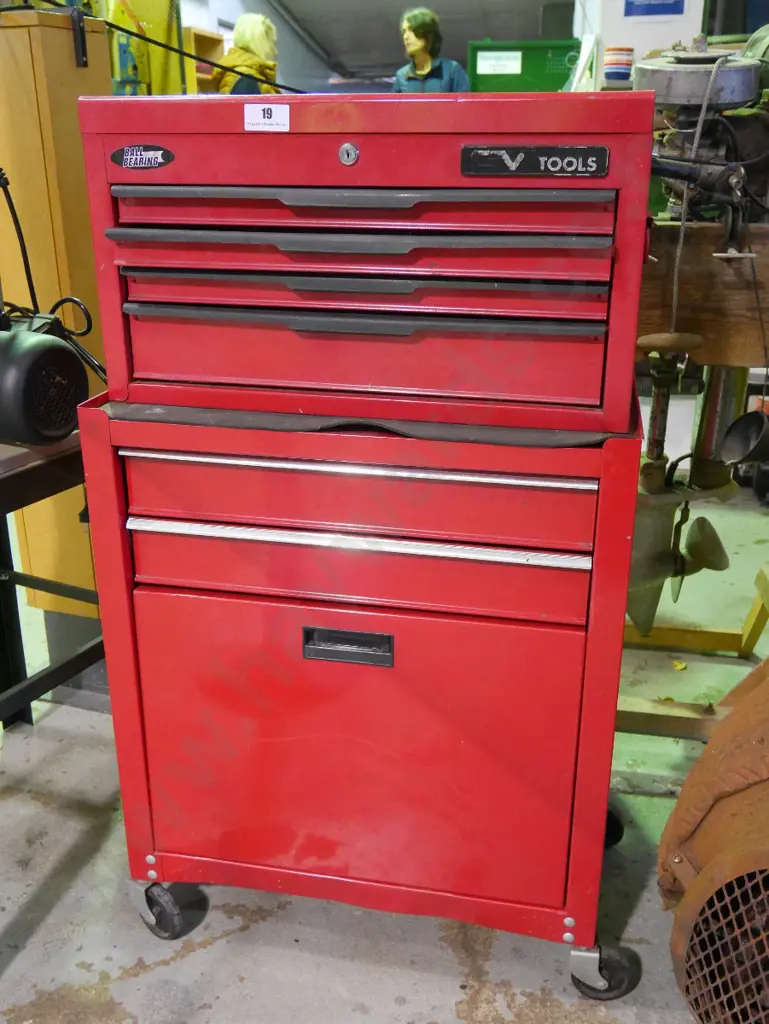 2 part workshop tool chest on casters Image 1++