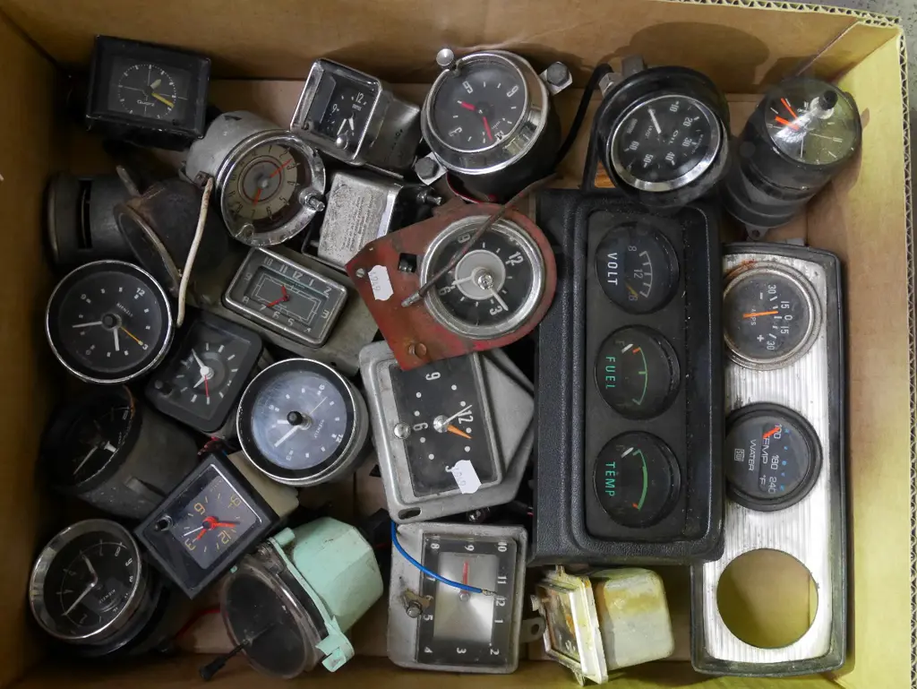 box of various automotive dials Image 1++
