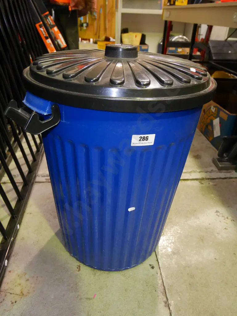 blue plastic rubbish bin Image 1++