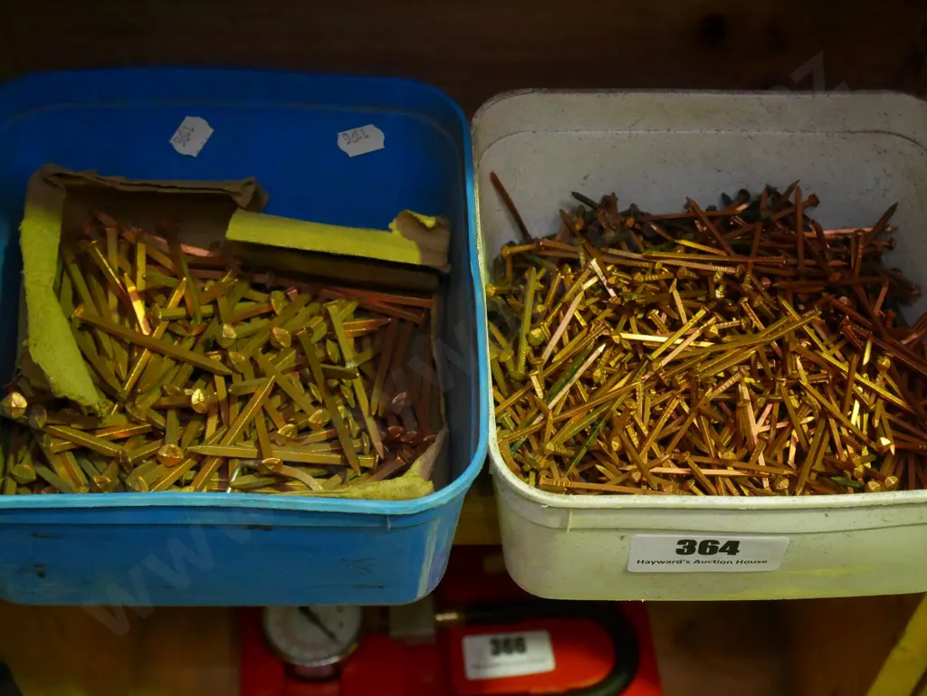 2 containers of copper nails Image 1++