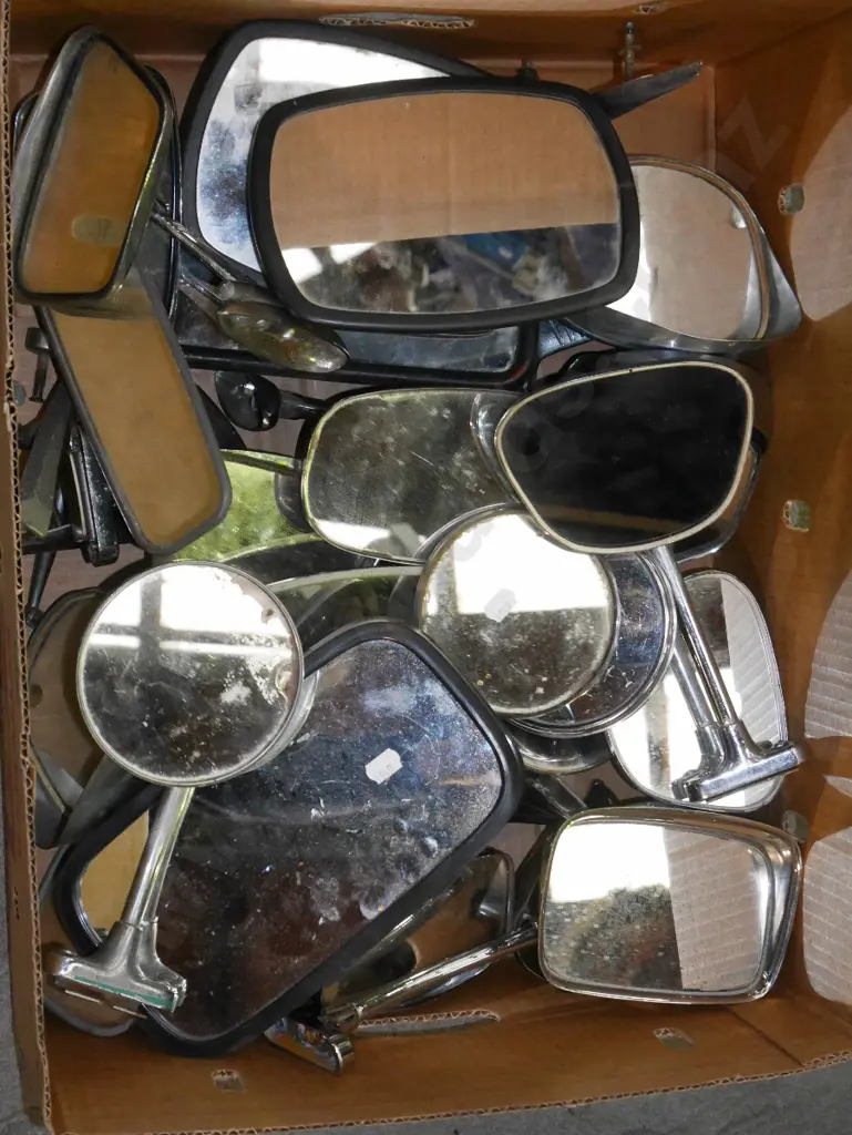 box of various automotive wing mirrors Image 1++