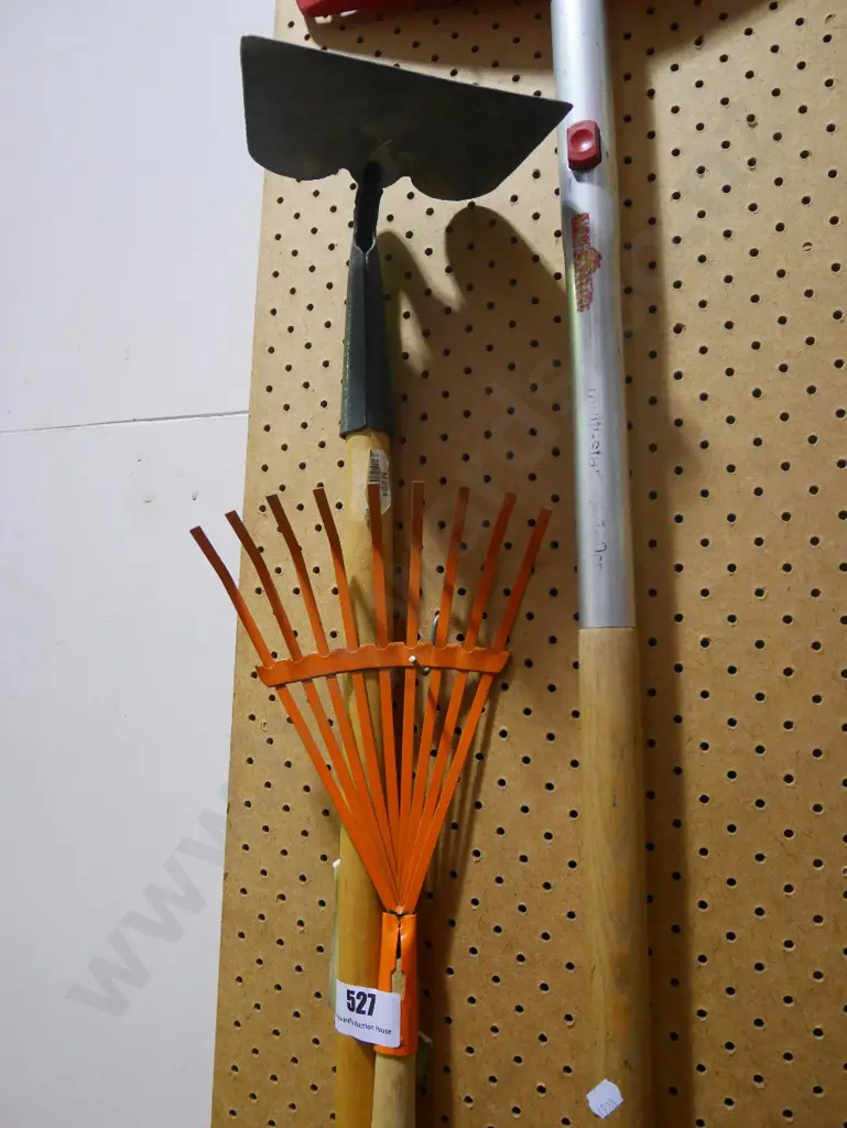 small grass rake, garden hoe Image 1++