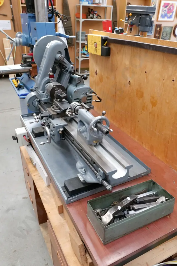 Myford  fully restored engineer's lathe with homemade stand with box of cutting tools and accessories Image 1++