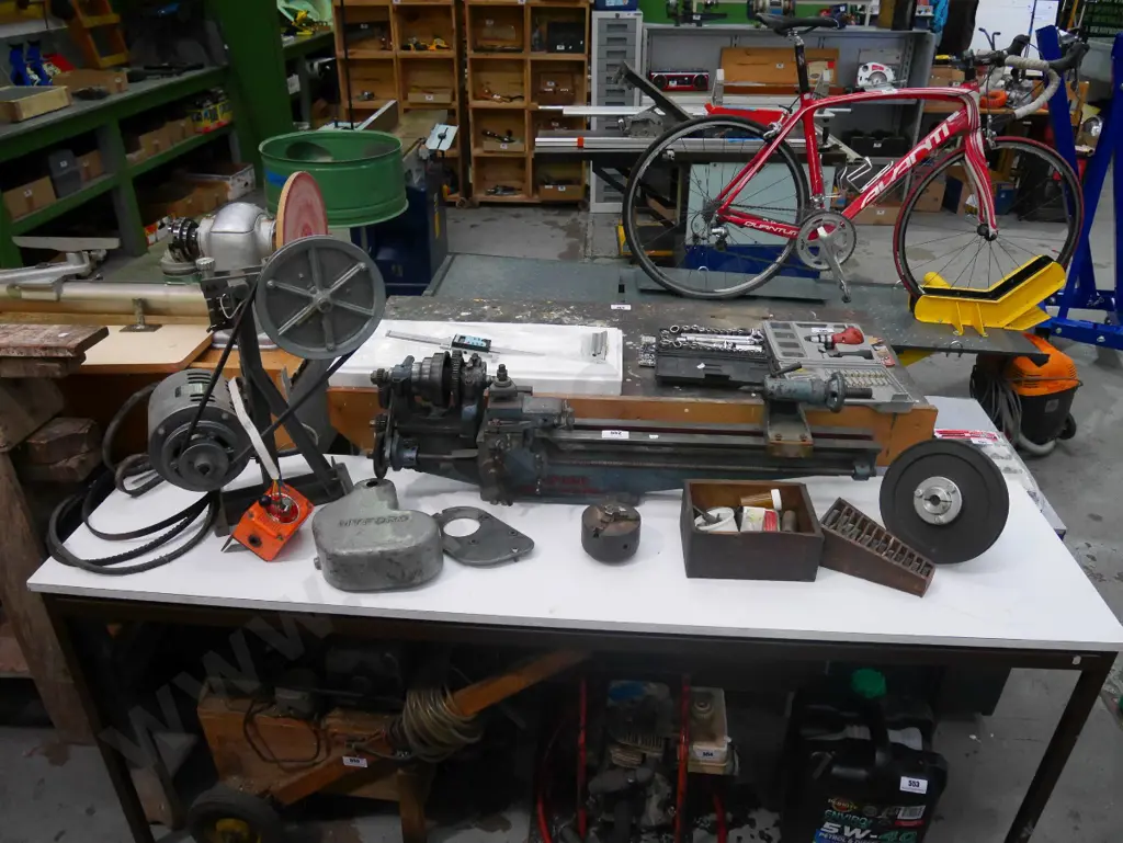 restorer's Myford metal working lathe, motor, cogs, head etc Image 1++