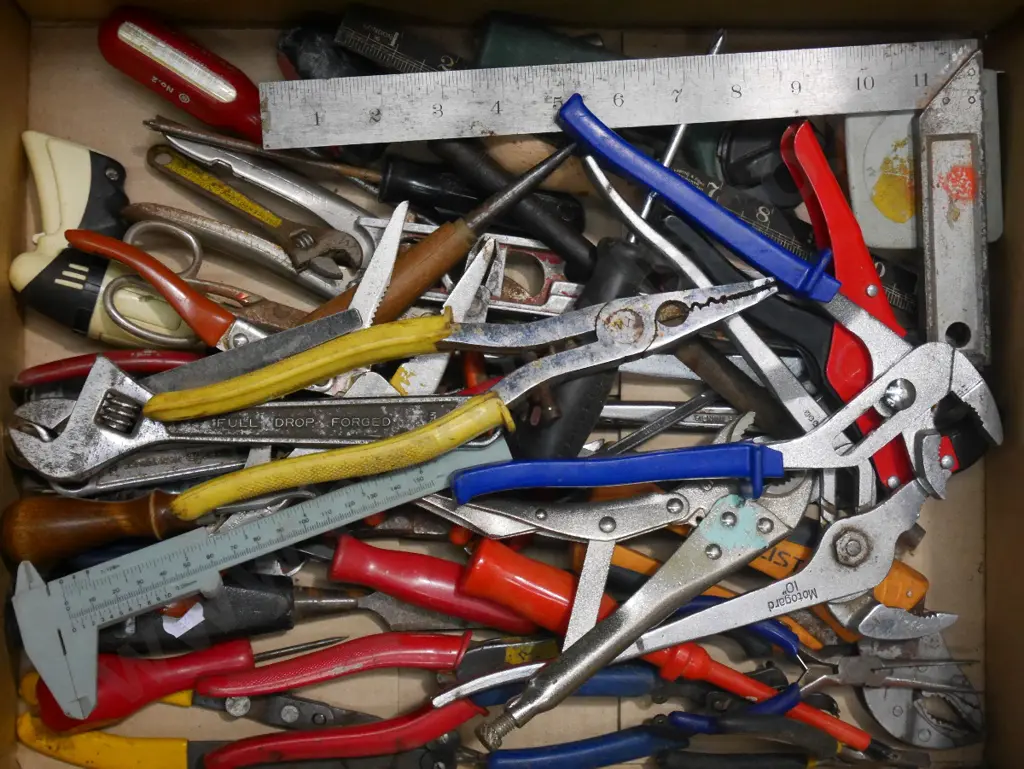 box; plumbers wrenches, vice grips etc Image 1++