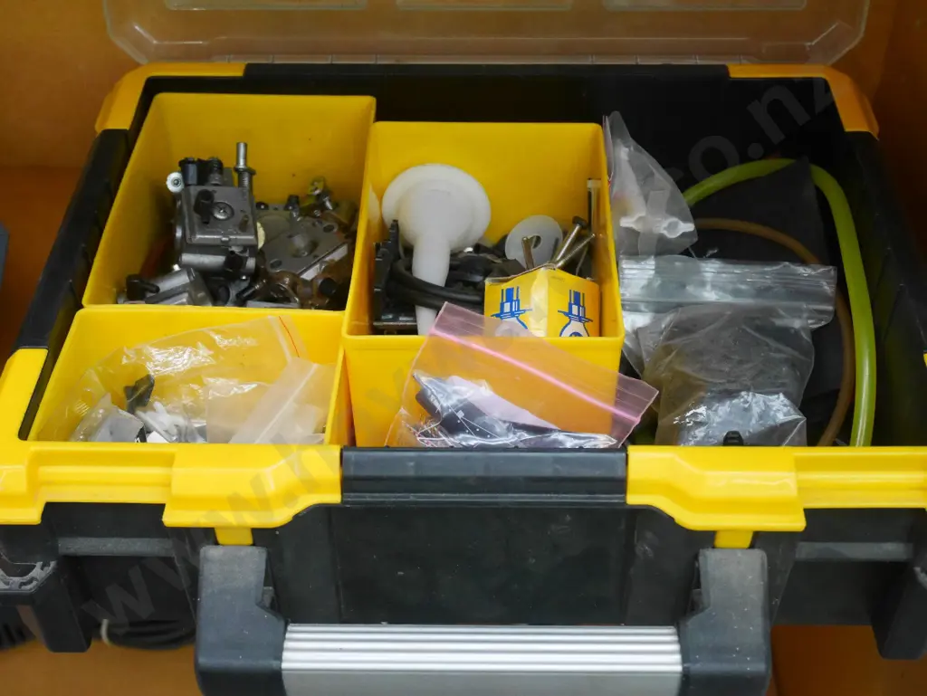 tool box and contents; model air plane parts Image 1++