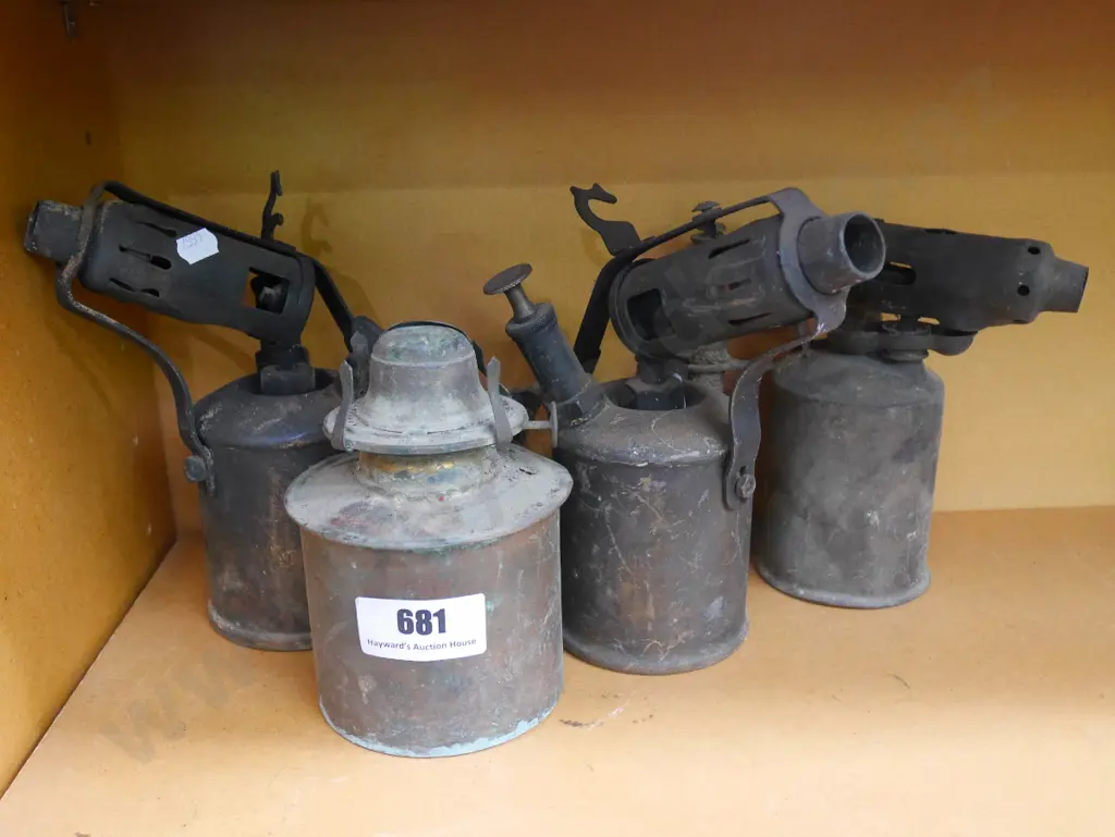 vintage brass blow torches, part kerosene lantern Image 1++