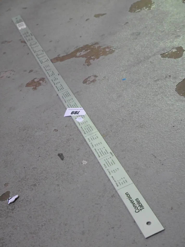 stainless steel ruler with conversion tables Image 1++