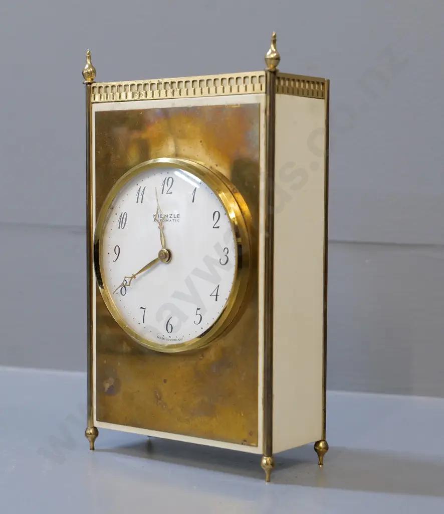 Kienzle plastic and metal cased battery powered mantel clock - missing two finials H-190 Image 1++