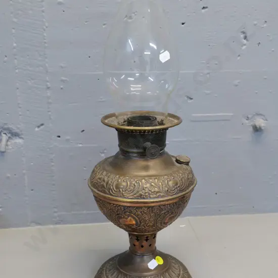 vintage Miller Vestal USA brass kerosene lamp with chimney H-480 Diameter 160
