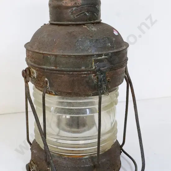 large maritime signal lantern with handles on top and bottom - marked The Maritime H-520 D-290 not including handles