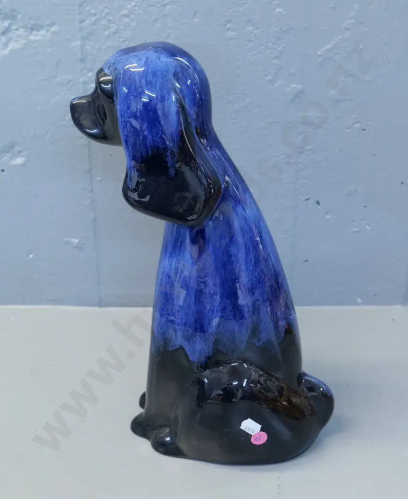 Blue Mountain pottery dog figure in midnight blue glaze H-340 L-200 Image 1++