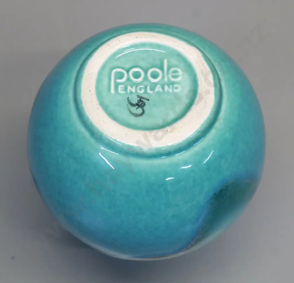 mid-century Poole drip-glaze vase - some crazing H-130 Diameter 100 Image 1++
