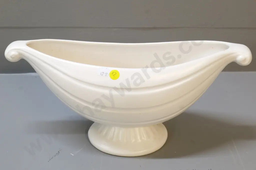 Crown Lynn large cream glaze trough vase, pattern number ending in 71? H-160 L-360 Image 1++