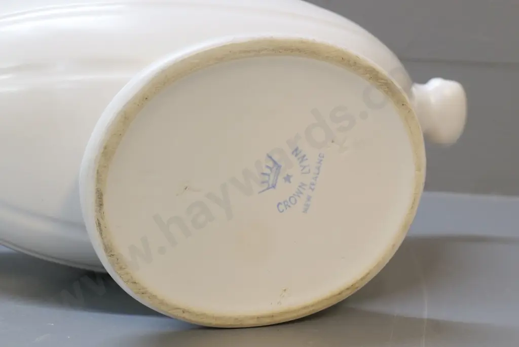 Crown Lynn large cream glaze trough vase, pattern number ending in 71? H-160 L-360 Image 1++