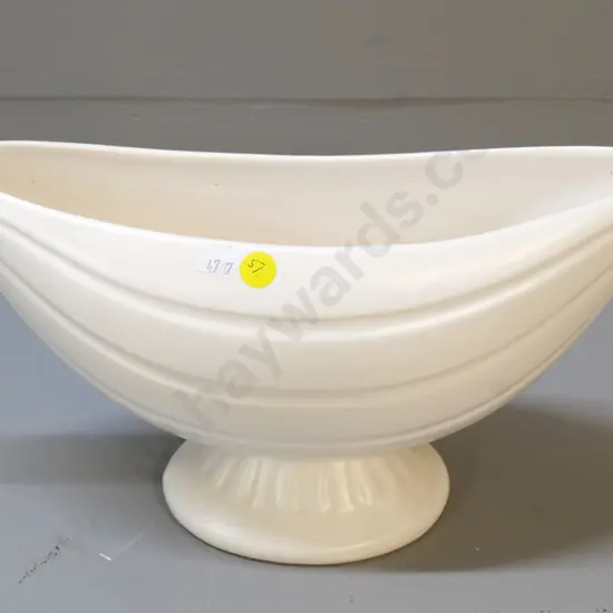 Crown Lynn large cream glaze trough vase, pattern number ending in 71? H-160 L-360