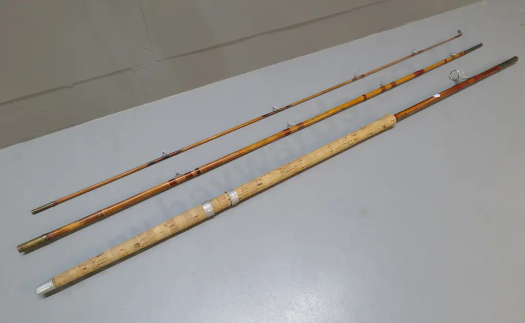 3-piece split cane Milwards Swimversa 12' fishing rod Image 1++