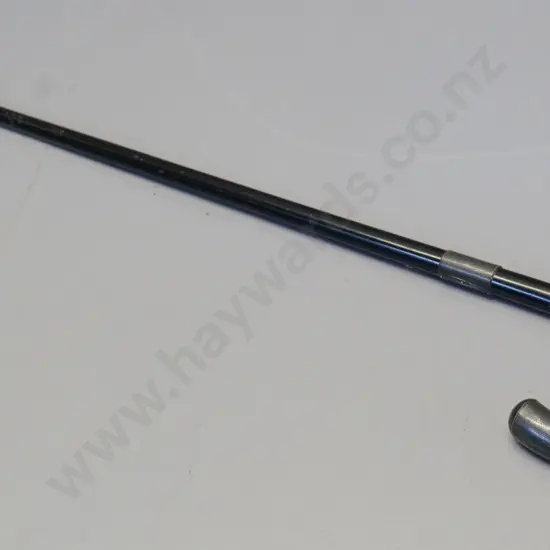 ebony walking stick with sterling silver band and cap, with 1925 Lodge Oceanic engraving L-900