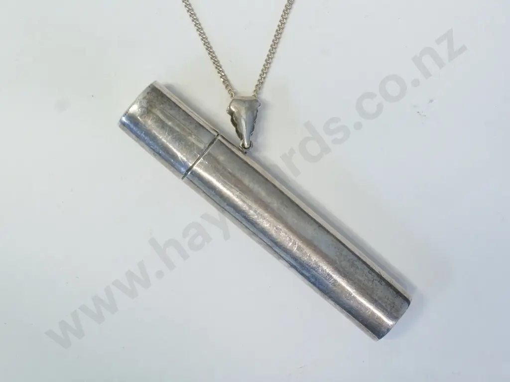 silver match case on chain stamped 925 Image 1++