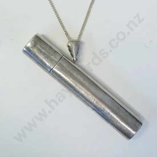 silver match case on chain stamped 925