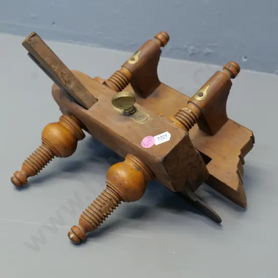 vintage wooden router plane with brass fittings 200 x 230 x 250