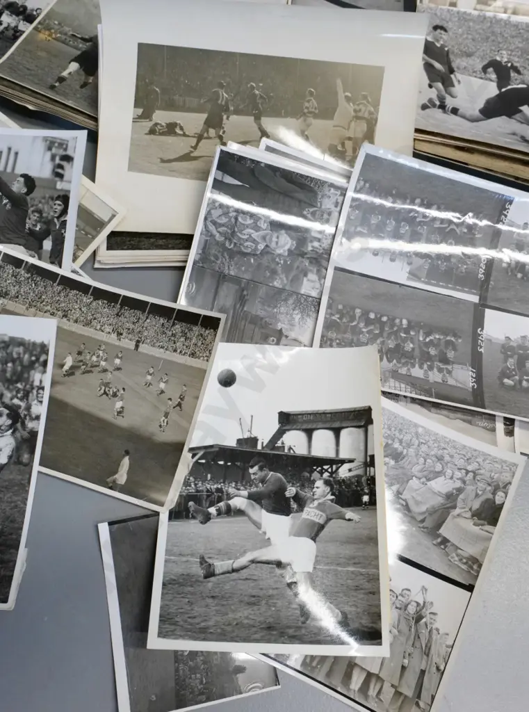 large number of rugby photographs - photographer(s) unknown, only a few have information on back, varying condition Image 1++