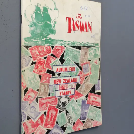 stamp album with many New Zealand vintage stamps - 1855 full face, early pictorials, postal fiscals, etc.