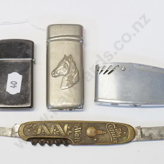 pocket knife 'The Condor 1/2 Watt' & 3 lighters