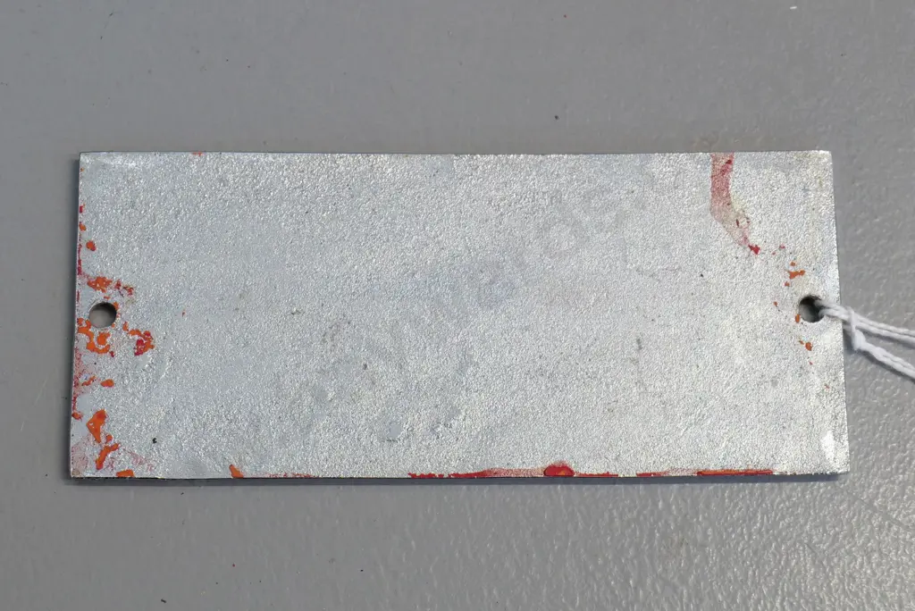 chrome plaque / label from NZR Tyer's tablet machine - "Tyer's Patent Train Tablet London" H55 W120 Image 1++