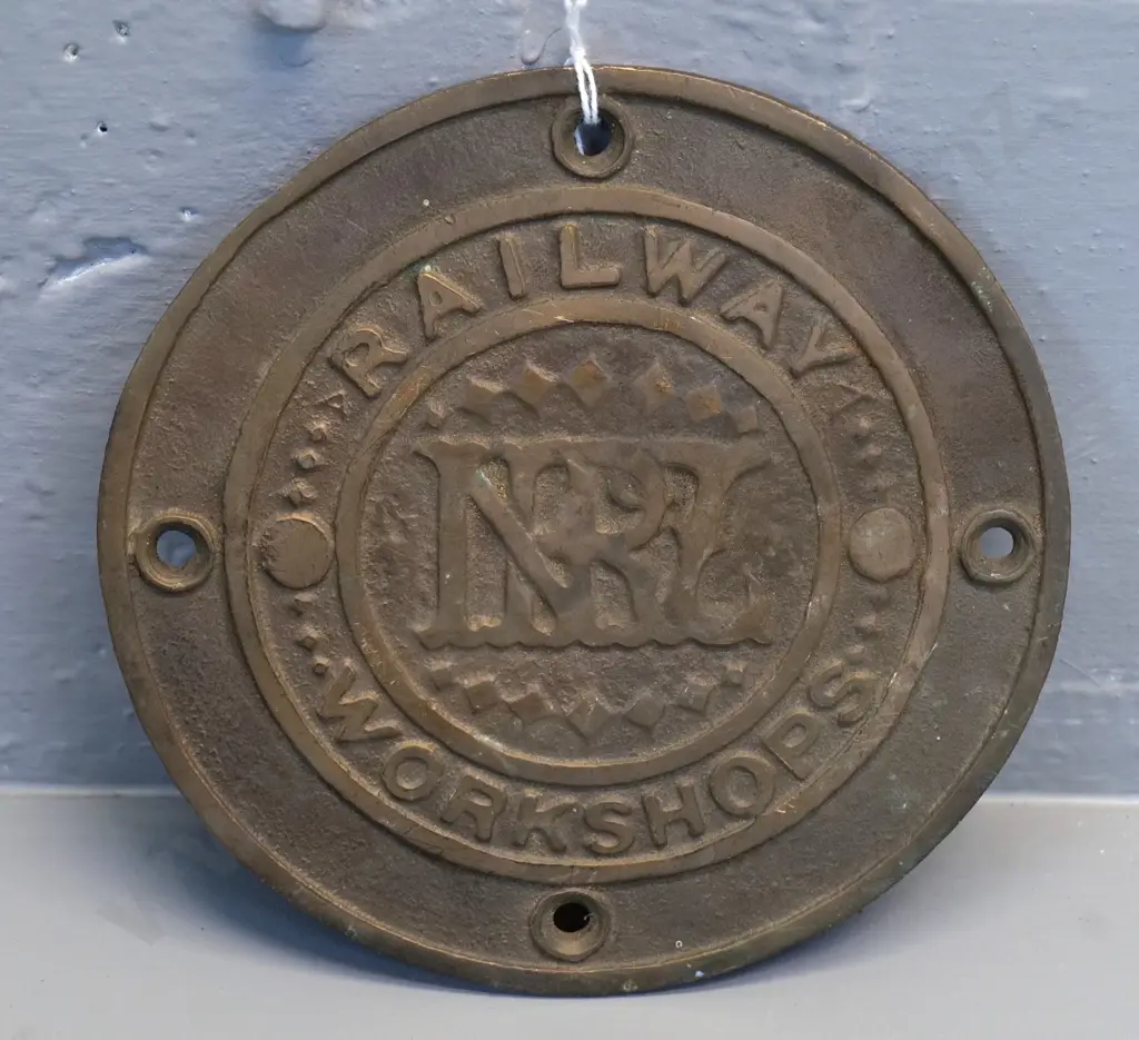 cast brass Railway Workshops NZR carriage king bolt cover plate - diameter 165 Image 1++