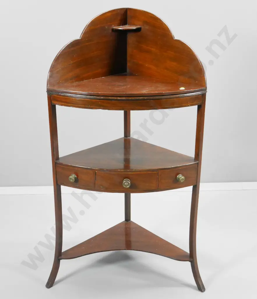 mahogany corner washstand with removable top shelf, single drawer H-1100 W-570 Image 1++