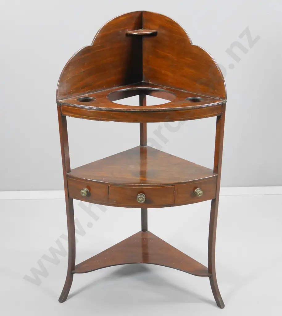 mahogany corner washstand with removable top shelf, single drawer H-1100 W-570 Image 1++