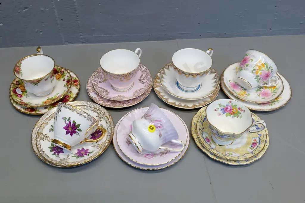 7 English trios including 2 Royal Albert, 1 Paragon, etc. Image 1++