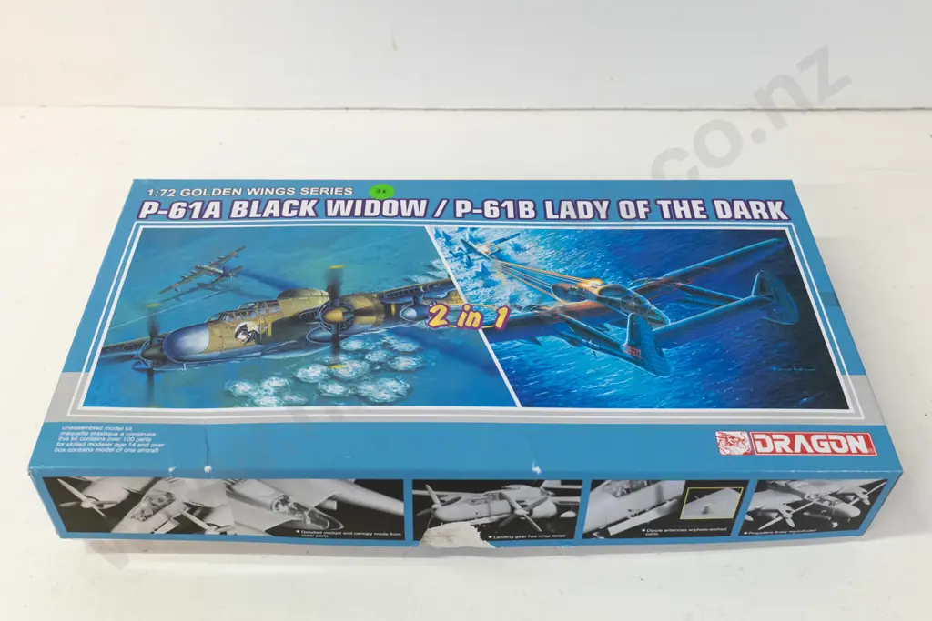 Unassembled boxed plastic model kit - Dragon 2-in1 1:72 USAF P-61A Black Widow / P-61B Lady of the Dark Image 1++