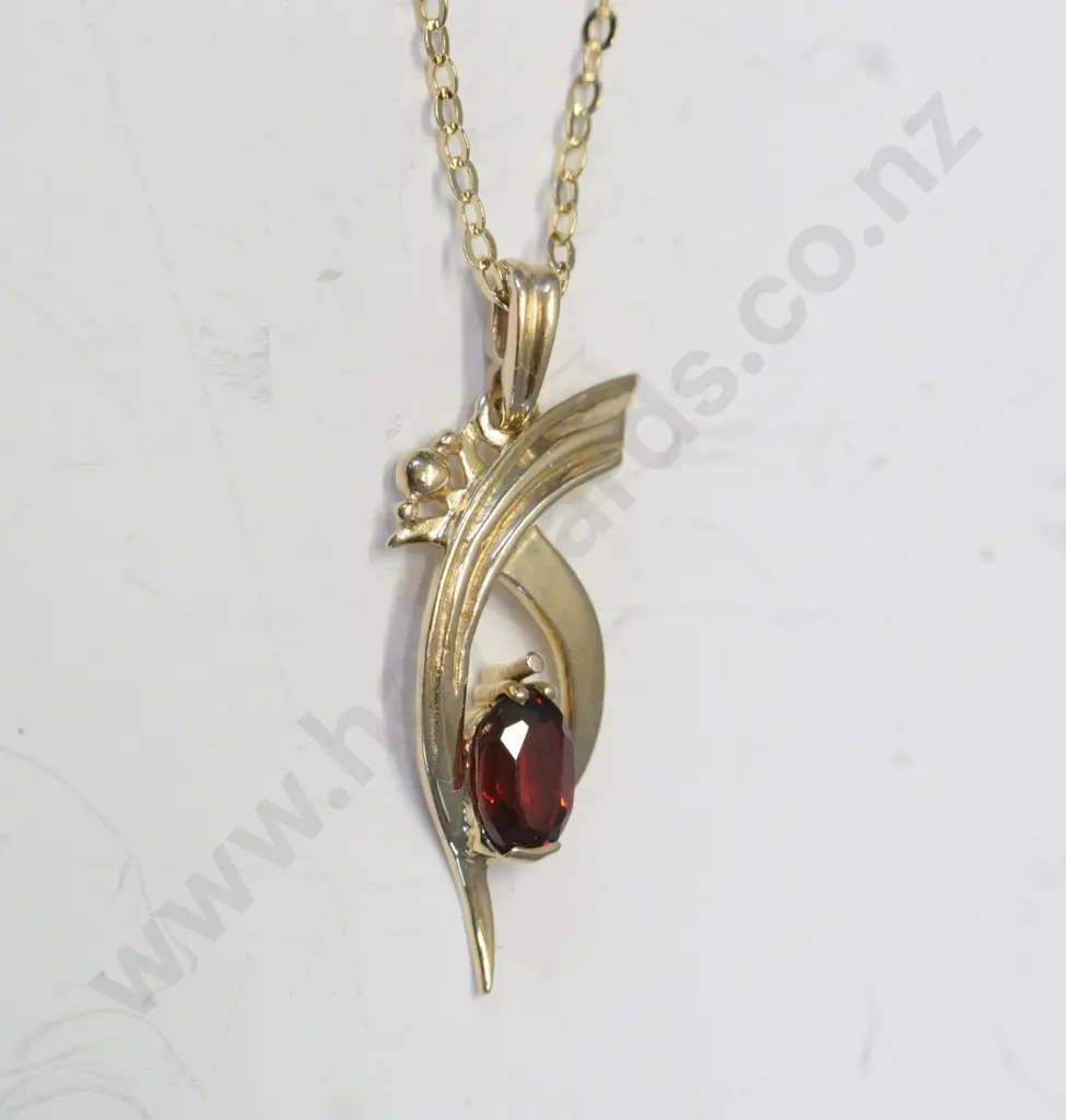 garnet necklace chain stamped 925 Image 1++