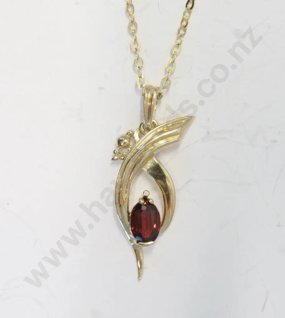 garnet necklace chain stamped 925 Image 1++