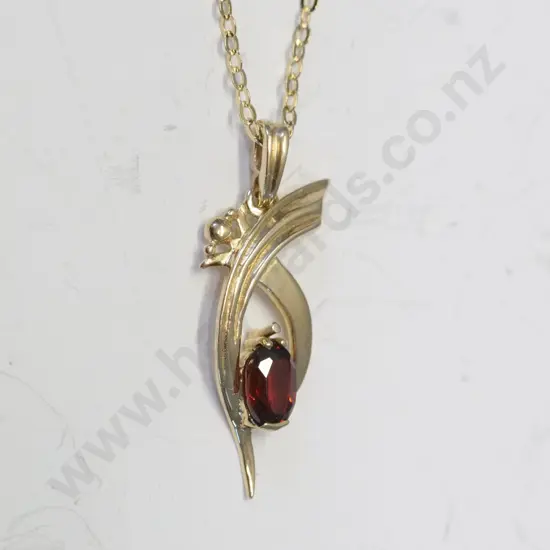 garnet necklace chain stamped 925