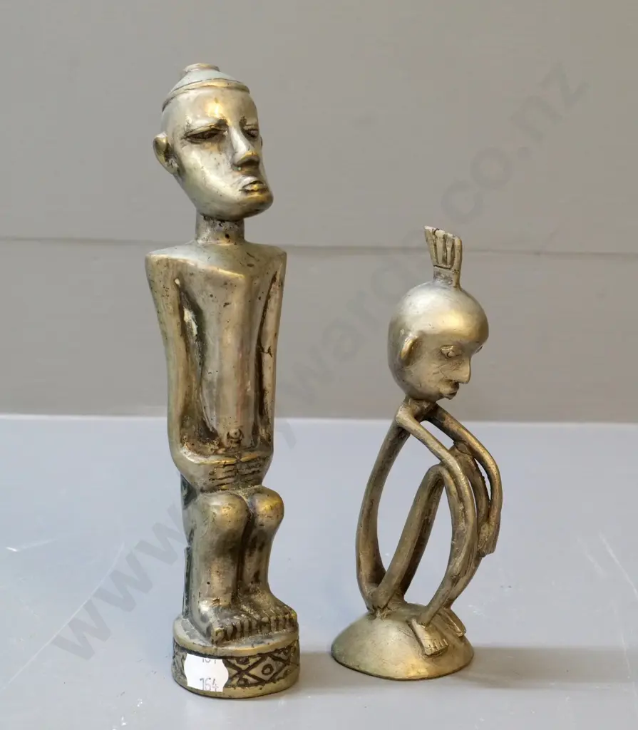 2 small cast metal (African?) figures - taller is H-220 Image 1++