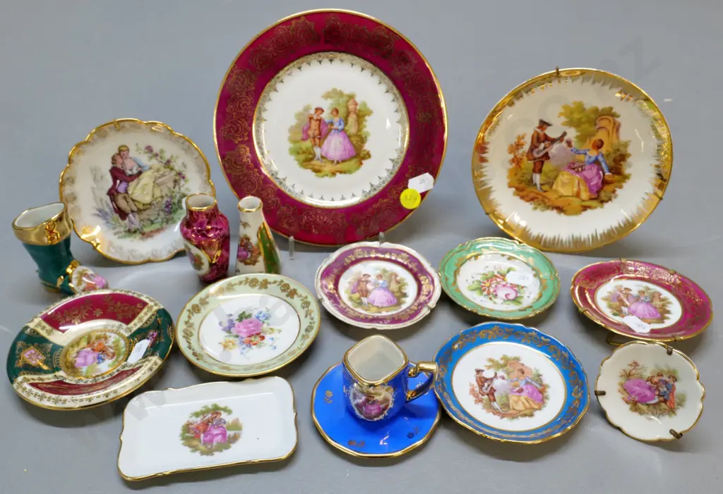 assorted small Limoges plates, dishes & ornaments - largest plate D-160 Image 1++