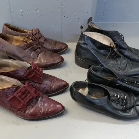 vintage costume items - 4 pairs Edwardian style day shoes