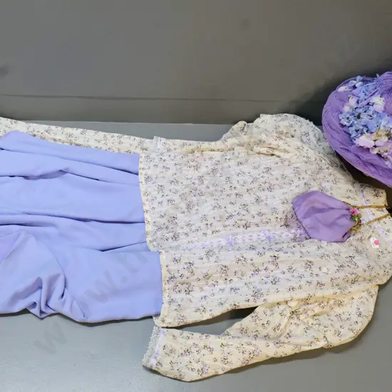 vintage costume items - Edwardian lavender floral dress and blouse, skirt, hat and bag
