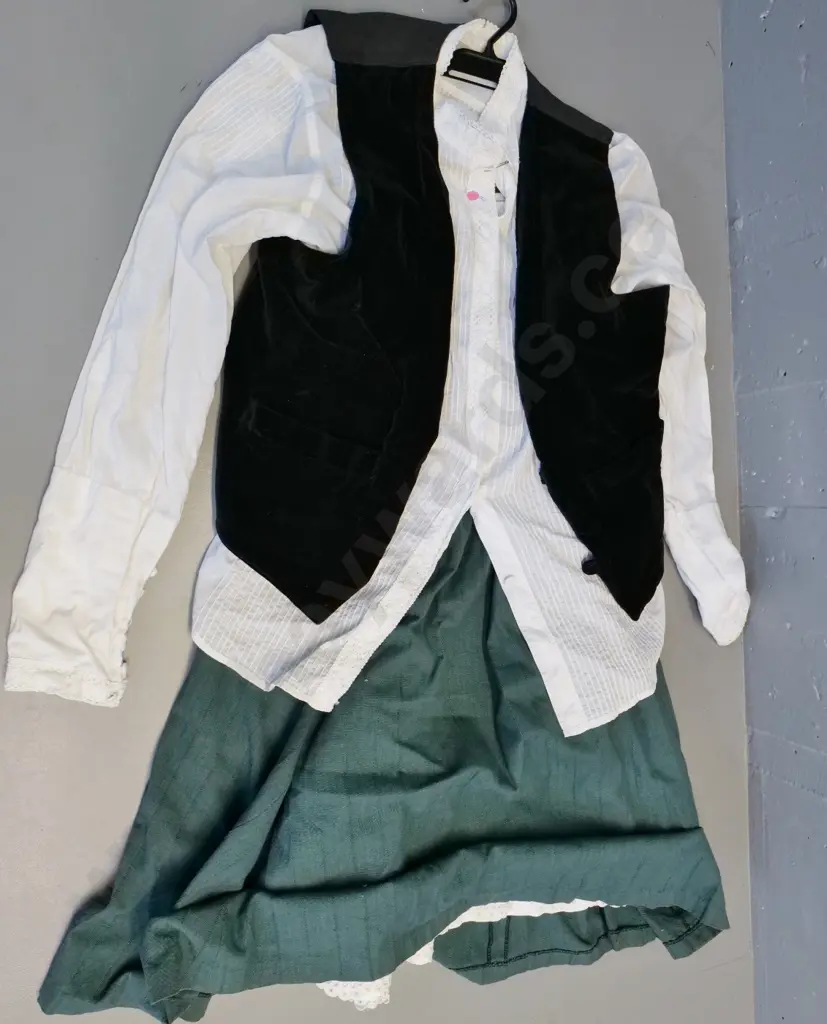 vintage costume items - Edwardian day wear skirt, underskirt, and waistcoat Image 1++